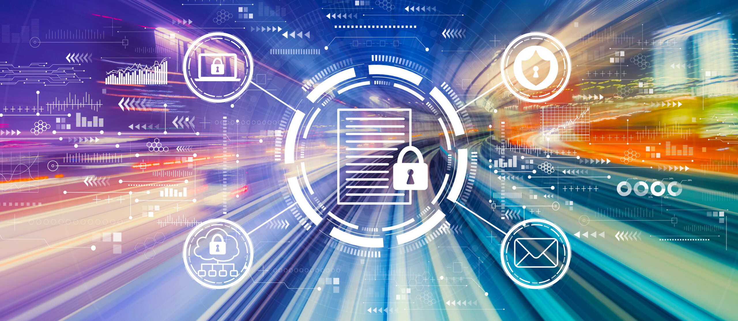 IT-Sicherheit Visualisierung verschiedener geschützter Anwendungen